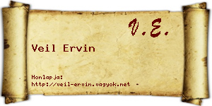 Veil Ervin névjegykártya